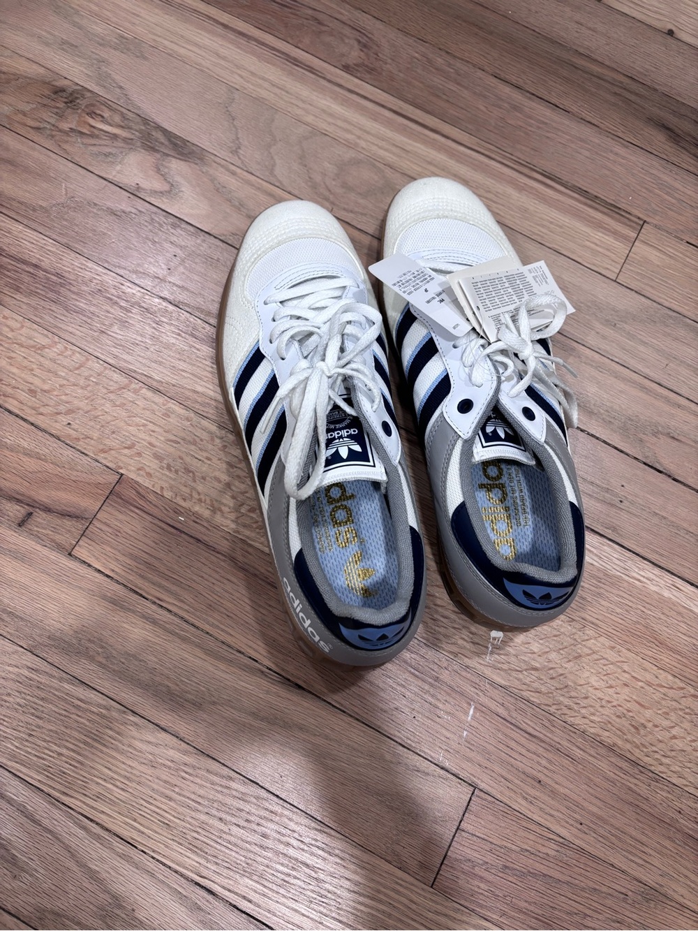 adidas Men’s White and Navy Low-Top Sneakers